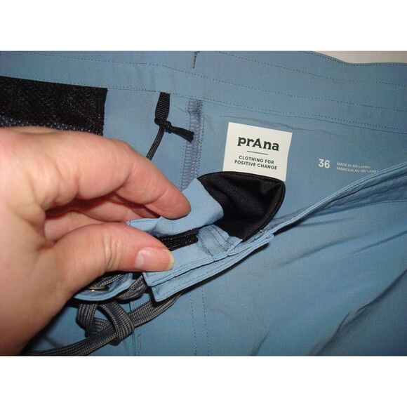 New Mens Prana Shorts 36 X 9 NWT Performance Water Boardshort Swim Blue UV 50+ - Picture 3 of 5